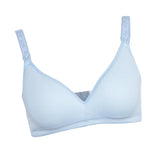 Women Full Cup Padded Plunge Wire Free Maternity Nursing Bra 80B Blue