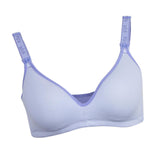 Women Full Cup Padded Plunge Wire Free Maternity Nursing Bra 75B Purple