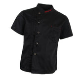 Unisex Chef Jackets Coat Short Sleeves Shirt Kitchen Uniforms Black M