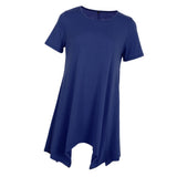 Maxbell Womens Short Sleeve Loose Swing Tops Basic T Shirt Mini Dress 2XL Royalblue