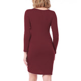 Maxbell Women Cross Open Front Lace Up Long Sleeve Bandage Bodycon Dress S Red