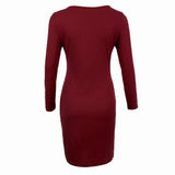 Maxbell Women Cross Open Front Lace Up Long Sleeve Bandage Bodycon Dress S Red