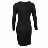 Maxbell Women Cross Open Front Lace Up Long Sleeve Bandage Bodycon Dress S Black
