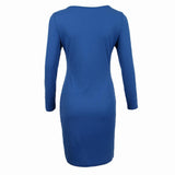 Maxbell Women Cross Open Front Lace Up Long Sleeve Bandage Bodycon Dress S Blue