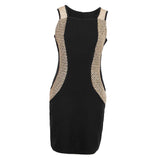 Maxbell Women Summer Dress Office Wear Sleeveless Knee Length Bodycon Dress L Black