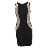 Maxbell Women Summer Dress Office Wear Sleeveless Knee Length Bodycon Dress L Black