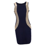 Maxbell Women Summer Dress Office Wear Sleeveless Knee Length Bodycon Dress XL Blue