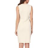 Maxbell Women Summer Dress Office Wear Sleeveless Knee Length Bodycon Dress XL Blue