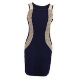 Maxbell Women Summer Dress Office Wear Sleeveless Knee Length Bodycon Dress XL Blue