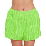 Maxbell Womens Casual Pleated Chiffon Shorts Culottes Wide Leg Mid Rise S Green