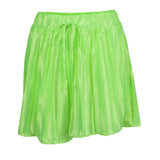 Maxbell Womens Casual Pleated Chiffon Shorts Culottes Wide Leg Mid Rise S Green