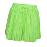 Maxbell Womens Casual Pleated Chiffon Shorts Culottes Wide Leg Mid Rise S Green