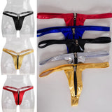 Maxbell Sexy Women Leather Zipper Open Front Thong Underwear G String T Back Black