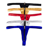 Maxbell Sexy Women Leather Zipper Open Front Thong Underwear G String T Back Black