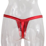 Maxbell Sexy Women Leather Zipper Open Front Thong Underwear G String T Back Red
