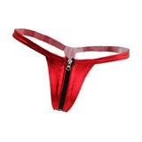 Maxbell Sexy Women Leather Zipper Open Front Thong Underwear G String T Back Red