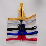 Maxbell Sexy Women Leather Zipper Open Front Thong Underwear G String T Back Red
