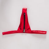 Maxbell Sexy Women Leather Zipper Open Front Thong Underwear G String T Back Red