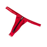 Maxbell Sexy Women Leather Zipper Open Front Thong Underwear G String T Back Red