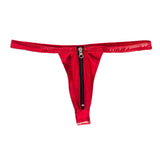 Maxbell Sexy Women Leather Zipper Open Front Thong Underwear G String T Back Red
