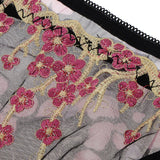 Maxbell Women Lace Mesh Flower Embroidered Underwear Low Rise Briefs Sexy Lingerie Black