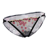 Maxbell Women Lace Mesh Flower Embroidered Underwear Low Rise Briefs Sexy Lingerie Black