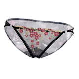 Maxbell Women Lace Mesh Flower Embroidered Underwear Low Rise Briefs Sexy Lingerie Black