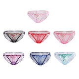 Maxbell Women Lace Mesh Flower Embroidered Underwear Low Rise Briefs Sexy Lingerie Black