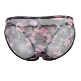 Maxbell Women Lace Mesh Flower Embroidered Underwear Low Rise Briefs Sexy Lingerie Black