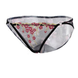 Maxbell Women Lace Mesh Flower Embroidered Underwear Low Rise Briefs Sexy Lingerie Black