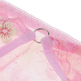 Maxbell Women Lace Mesh Flower Embroidered Underwear Low Rise Briefs Sexy Lingerie Pink