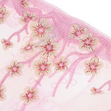 Maxbell Women Lace Mesh Flower Embroidered Underwear Low Rise Briefs Sexy Lingerie Pink