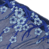 Maxbell Women Lace Mesh Flower Embroidered Underwear Low Rise Briefs Sexy Lingerie Sapphire