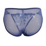 Maxbell Women Lace Mesh Flower Embroidered Underwear Low Rise Briefs Sexy Lingerie Sapphire