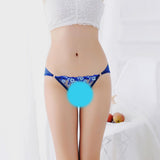 Maxbell Women Lace Mesh Flower Embroidered Underwear Low Rise Briefs Sexy Lingerie Sapphire