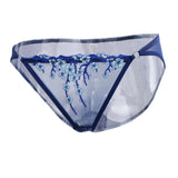 Maxbell Women Lace Mesh Flower Embroidered Underwear Low Rise Briefs Sexy Lingerie Sapphire