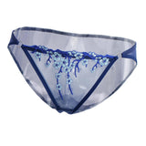 Maxbell Women Lace Mesh Flower Embroidered Underwear Low Rise Briefs Sexy Lingerie Sapphire