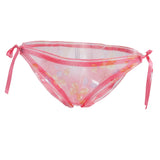 Women's Bandage Sheer Gauze Floral G-string Briefs Panties Underwear Rose