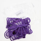 Maxbell Women Lace Mesh Hollow Out Butterfly with Diamond Underwear Briefs Purple