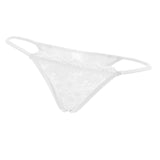 Women's Strap Sheer Lace Mini G-string Briefs Panties Underwear White