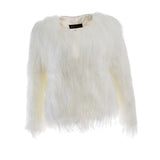 Maxbell Fluffy LED Fur Coat Glow in Dark Outwear Night Club Halloween Costume 2XL