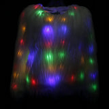 Maxbell Fluffy LED Fur Coat Glow in Dark Outwear Night Club Halloween Costume 2XL