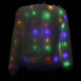 Maxbell Fluffy LED Fur Coat Glow in Dark Outwear Night Club Halloween Costume 2XL