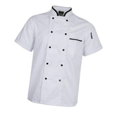 Maxbell Unisex Short Sleeve Chef Coat Cook Uniform for Restaurant L White