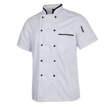 Maxbell Unisex Short Sleeve Chef Coat Cook Uniform for Restaurant L White