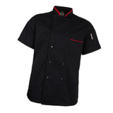 Maxbell Unisex Short Sleeve Chef Coat Cook Uniform for Restaurant L Black