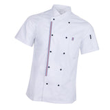 Women Men Chef Jackets Coat Short Sleeves Shirt Kitchen Uniforms M White