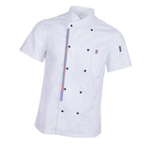 Women Men Chef Jackets Coat Short Sleeves Shirt Kitchen Uniforms L White