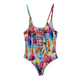 Maxbell Sexy Tie Dyed One Piece Lace Up Swimsuit Cover Up Set Maxi Beach Dress M #1