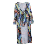 Maxbell Sexy Tie Dyed One Piece Lace Up Swimsuit Cover Up Set Maxi Beach Dress S #3